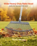 Vevor Leaf Rake, 25 Metal Tines, Adjustable Garden For Lawns With 18.3 Inch. Fixed Price $34.95.