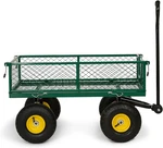Heavy Duty Garden Cart 400 Lb Utility Wagon With Removable Mesh Sides, Powd. Fixed Price $166.99.