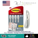 Command Cord Bundlers, Model GP304-6NA Gray Damage-free Hanging. Fixed Price $19.99.