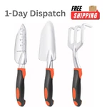 Mecheer 3 Pack Garden Tools Set Aluminum Alloy Trowel Rake Shovel. Fixed Price $16.55.