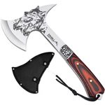 Tivoli 13" Camping Axe, Wolf Patterned Survival Hatchet With Nylon Sheath, H.... Fixed Price $46.07.