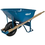 Wheelbarrow Blue Steel Tray 6 Cu. Ft. Capacity Hardwood Handles Pneumatic Tire. Fixed Price $171.21.