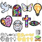48 Pcs Religious Suncatchers Craft Kit Diy Christian Vbs Bible Vers.... Fixed Price $27.89.