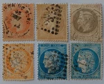 France 1853 Napoleon And Ceres Stamps Scott 18-25-31-35-58. Fixed Price $33.00.