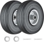 4.10/3.50-4 And Wheel Flat Free,solid Tires With 5/8 Axle Bore. Fixed Price $47.99.