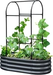 King Bird Raised Garden Bed With Arched Trellis Galvanized Planter Box. Fixed Price $122.99.