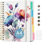 Large Spiral Notebook With Dividers & Tabs, 8.5" X 11" Hardcover Subject. Fixed Price $33.69.