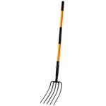 Nohovu 5 Tine Pitchfork Gardening, Heavy Duty Orange & Black. Fixed Price $64.21.