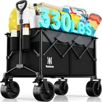 Navatiee 330LBS Collapsible Folding Wagon, Beach Cart Heavy Duty Foldable. Fixed Price $150.99.