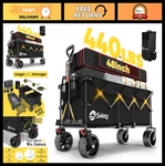 Sekey Collapsible Foldable Utility Wagon Cart With All-terrain Wheels, Black. Fixed Price $226.99.