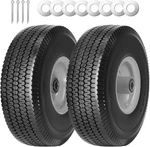 Simeiqi X 4.10/3.50-4" Solid Pu Run-flat Tire Wheel 10" 2PACK, Gray. Fixed Price $56.84.