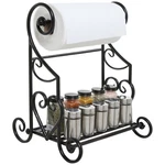 Mygift Black Metal Paper Towel Holder Stand Slatted Condiment Shelf Rack .... Fixed Price $38.99.