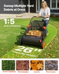 Vevor Push Lawn Sweeper, 26 In Leaf & Grass Collector With 7 Cu. Ft. Hopper Bag,. Fixed Price $163.06.