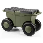 Rolling Garden Cart With Seat - Plastic Storage Bench And Interior Tool By. Fixed Price $62.99.