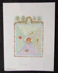 Mothers Day Divided Garden W/ Flowers Cart & Bird 8X11" Greeting Card #nn. Fixed Price $35.25.