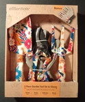 Essentials 4 Piece Aluminum White Floral Garden Tool Set Bonus Gloves Gift. Fixed Price $12.00.