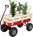All-terrain Cargo Wagon With 10 Air Tires, Steel Structure Wooden Side Support. Fixed Price $89.00.