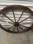 2PCS 24-INCH Old Western Style Garden Art Wall Decor Wooden Wagon Wheel Brown. Fixed Price $25.00.