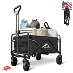 Foldable Wagon Cart, Collapsible With Heavy Duty Wheels, 220IBS Porta. Fixed Price $69.99.