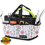 Housolution Garden Tote Bag, Tool Storage Organizer, 14 Inch, White Floral. Fixed Price $44.99.