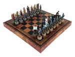Italfama Battle Of Troy Hand-painted Chess & Checkers Set W Boxed Board. Fixed Price $390.59.