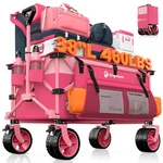 Originsure 220L Collapsible Wagon Cart, 460LBS Capacity, All-terrain Pink. Fixed Price $179.99.