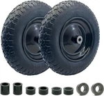 2-PACK Of WHEELS,14.5" Flat Free Tires,steel 14.5*3.50-8, Black. Fixed Price $86.65.