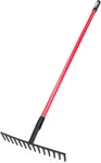 Level Head Rake With Fiberglass Shaft Heavy Duty Garden Tool For Lawns, Landsc. Fixed Price $64.04.