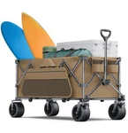 Everyfun 440LBS Collapsible Cart With Big Wheels,utility Wagons - Brown. Fixed Price $153.44.