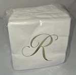 Gift Boutique - 100 Gold Monogram Cocktail Napkins Letter "r" Disposable Paper. Fixed Price $15.99.