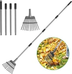Greatbuddy Adjustable Leaf Rake, 8'' Wide Metal Perfect For Silver. Fixed Price $31.99.