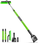 61.5IN Extendable Snow Brush Ice Scraper Pivot Foam Grip Truck Suv Car Green. Fixed Price $69.99.