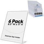 Acrylic Desktop Paper Sign Holders For Us Letter 8.5X11 Inches. Fixed Price $19.99.