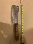 Antique Old Steel Forge Meat Cleaver Stamped With Other Maker. Fixed Price $47.00.