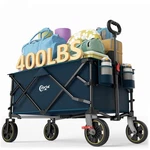 Portal 400LB Collapsible Folding Wagon Cart With Wheels Brake Blue. Fixed Price $89.99.
