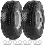 Phepetroll 4.10/3.50-4" Flat Free Tires, Inch 10" 2P, Silver (wave). Fixed Price $44.68.