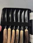 Mutual Hiram Sheffield 6 X Antler Wild Bone Stag Handle Knife Stainless Steel. Fixed Price $140.00.
