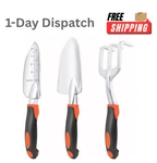 Mecheer 3 Pack Heavy Duty Garden Tools Set Aluminum Alloy Trowel Rake Spade. Fixed Price $16.55.