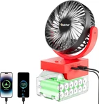 Rozlchar Portable Cordless Fan Compatible For Milwaukee 18V Battery, 3 Speed Adj. Fixed Price $42.99.