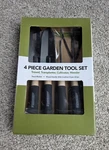 Yardworks 4 Piece Garden Tool Set Nwt Steel Blades Wood Hamdle Cushioned Grip. Fixed Price $15.00.