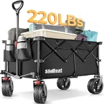 Slidbeat Beach Wagon With Big Universal Wheels Folding - Black. Fixed Price $59.52.