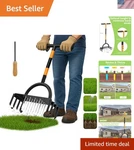 Aerator Lawn Tool: Sharp 16 Steel Spikes, Automatic Dirt Leaf Cleaning, Manual. Fixed Price $42.99.