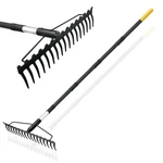 Blumetrec Bow Rake, 68-INCH Adjustable Handle Garden With 17 Steel Tines.... Fixed Price $43.72.