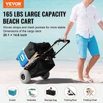 Vevor Beach Dolly With Big Wheels For Sand, 20.1" X 14.6" Cargo Deck, W/ 9" Ball. Fixed Price $129.90.