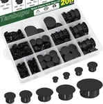 200PCS 9 Sizes Nylon Plastic Hole Plugs 1/5" 1/4" 5/16" 3/8" 1/2" 5/8" Black. Fixed Price $13.35.