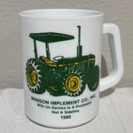 Vtg 1980 John Deere Tractor Manson Implement Co Iowa Advertising Glass Cup. Fixed Price $29.99.