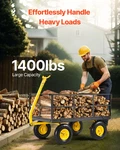1400 Lbs Steel Garden Cart, Mesh Removable Sides 180 Rotating Handle. Fixed Price $214.40.