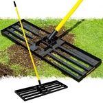 Blumetrec Lawn Leveling Rake, 30"X10" Heavy Duty Sand Tool Black. Fixed Price $95.39.