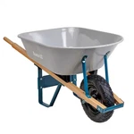 Anvil 6 Cu Ft Steel Tub Wheelbarrow With Wooden Handles Pneumatic Tire. Fixed Price $136.25.