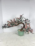 Vintage Bonsai Tree Pink And Green Glass Leaves Flowers. Celedon Pot. Fixed Price $95.00.